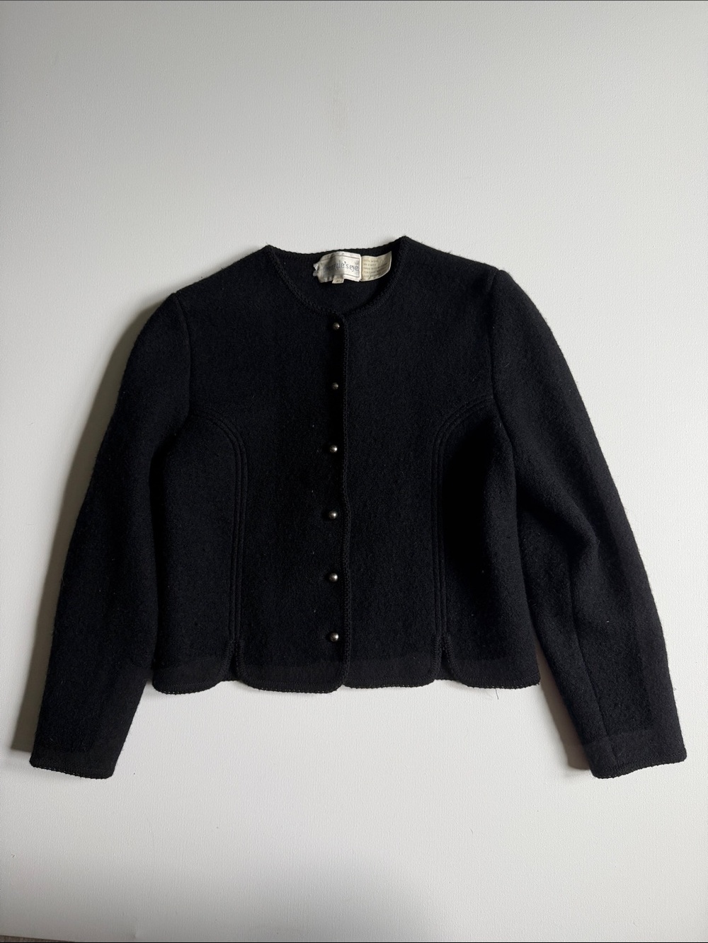The Eagles Eye Women’s Vintage Black Wool Button-Front Women's Cardigan - 12